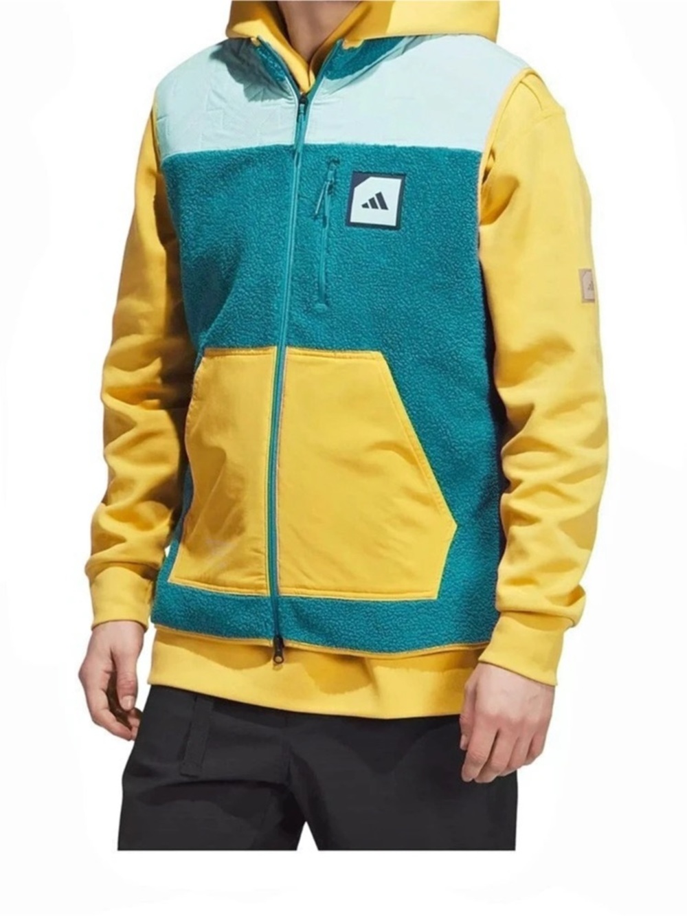 adidas Adicross Padded Fleece Vest Blue & Yellow XL NWT